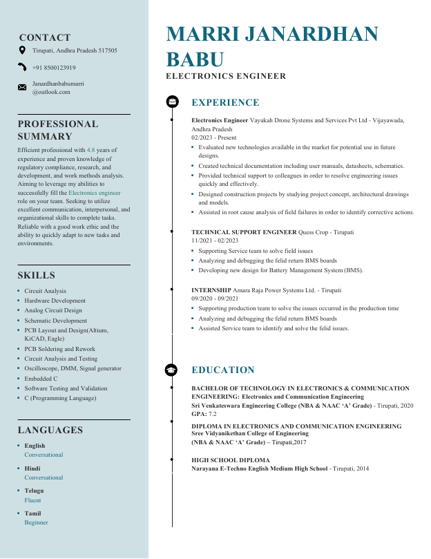 Resume First Page